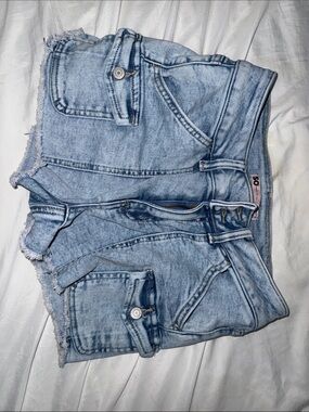 SO Light Blue High-Rise Denim Cutoff Shorts